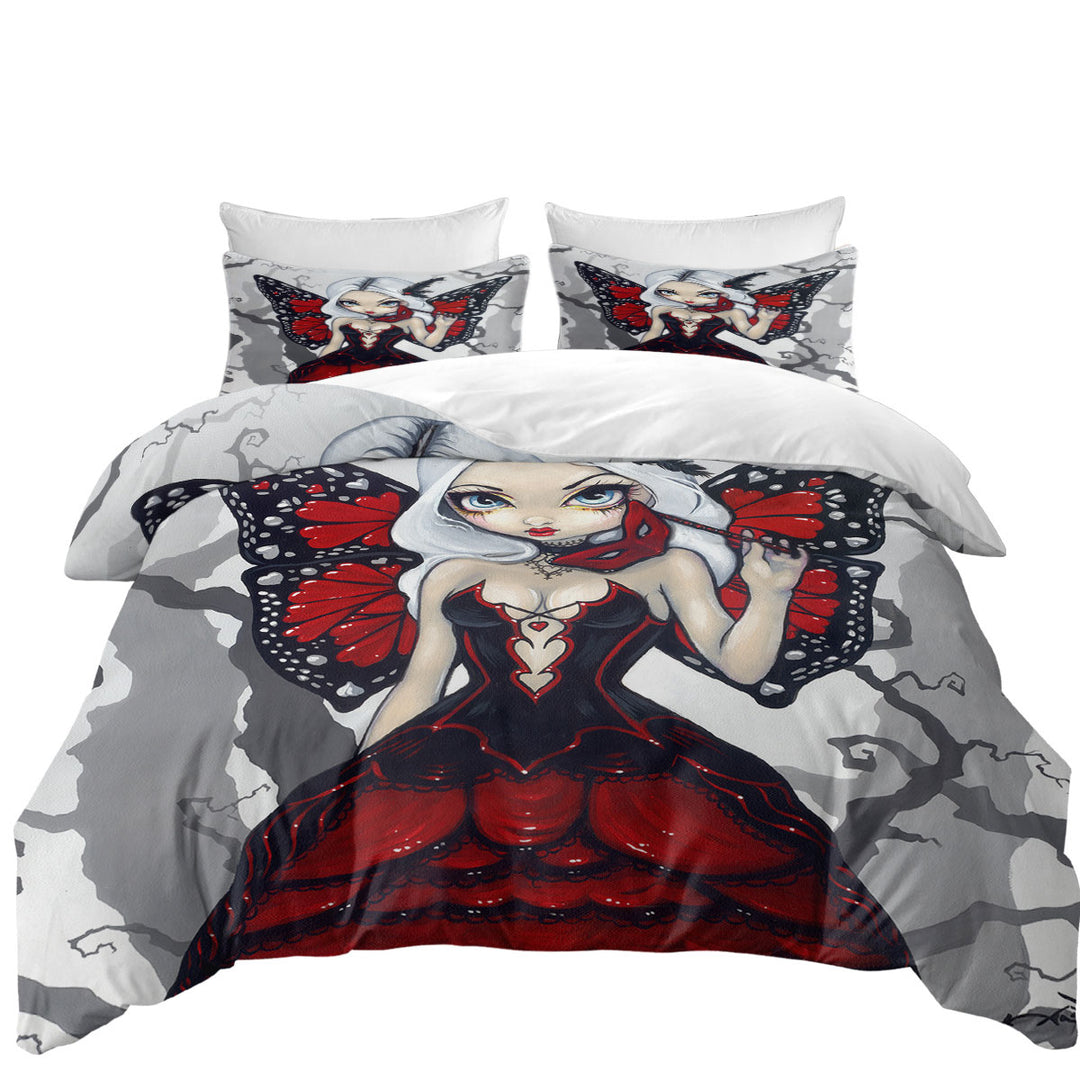 Luxurious Red Ball Gown Fairy Valentine Masquerade Comforter Cover