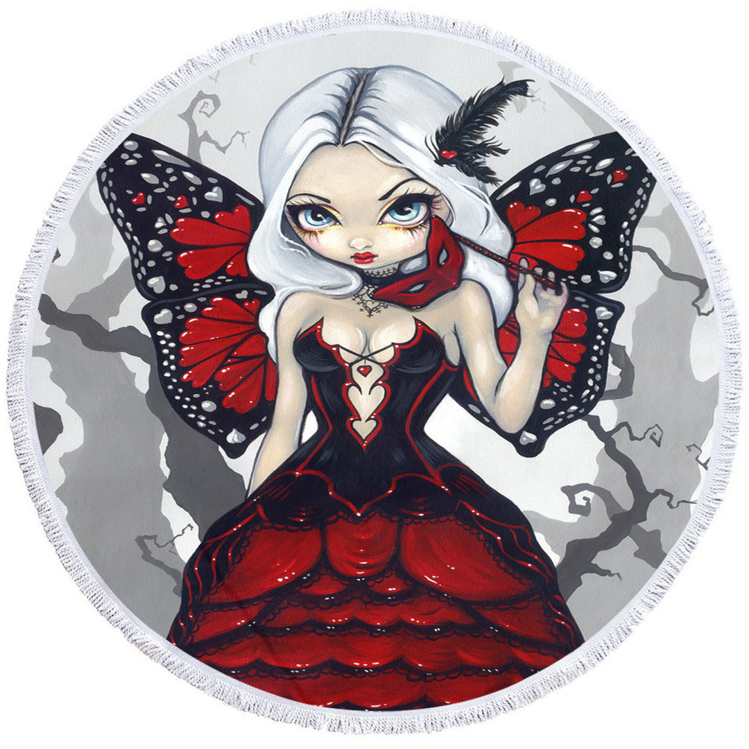 Luxurious Red Ball Gown Fairy Valentine Masquerade Round Towel