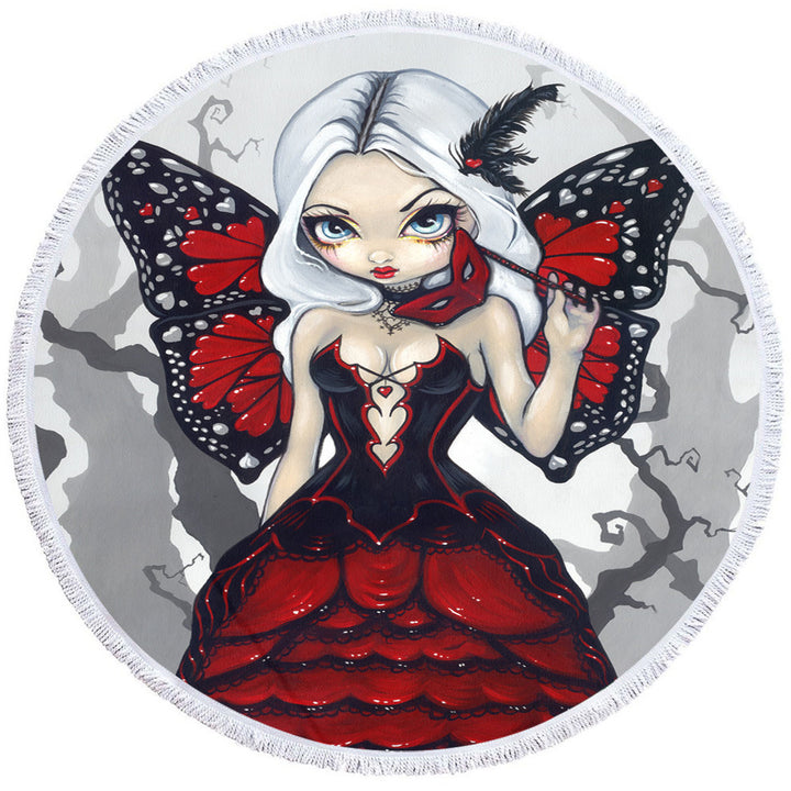 Luxurious Red Ball Gown Fairy Valentine Masquerade Round Towel