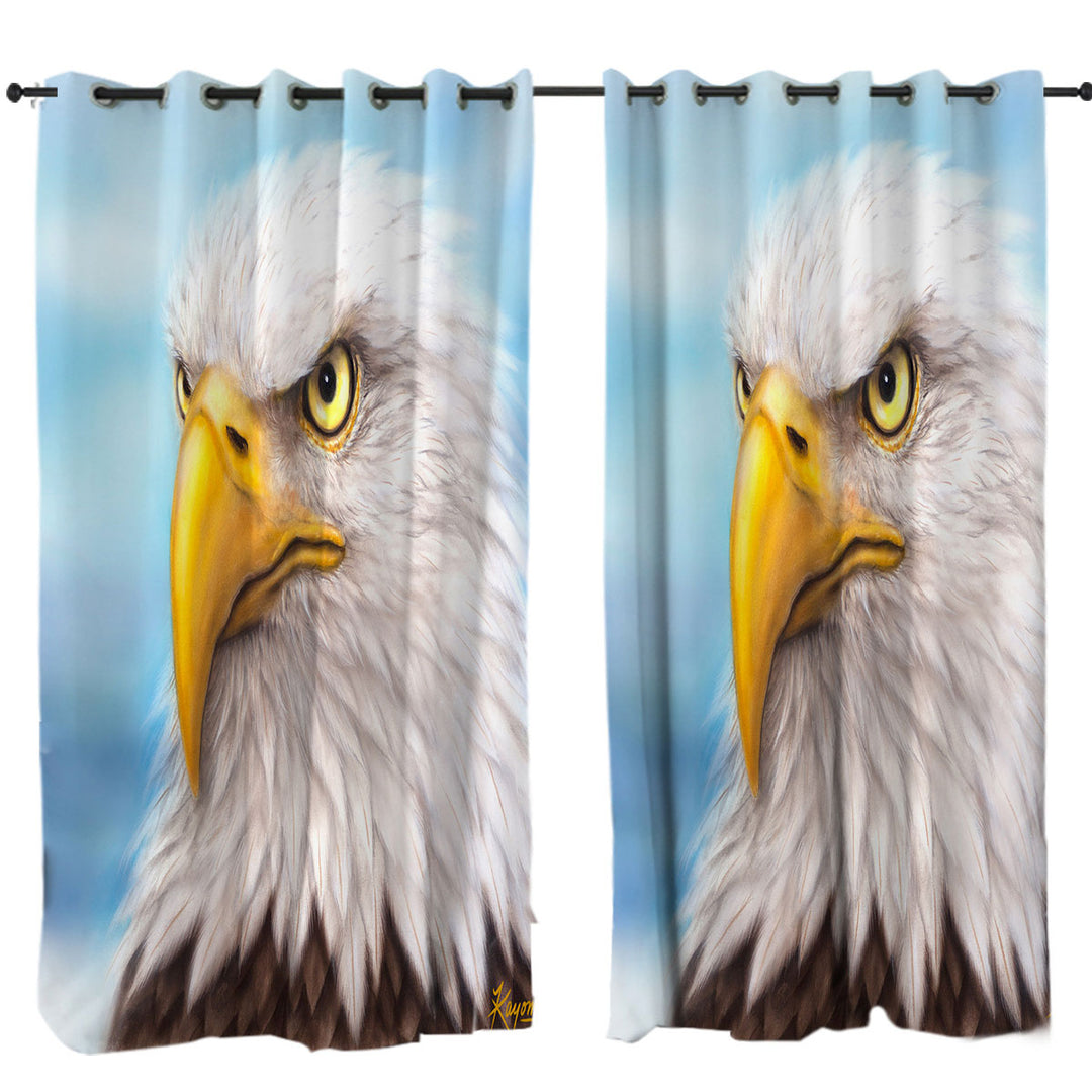 Made to Measure Curtains with Wild Animal Art Paintings Eagle Head