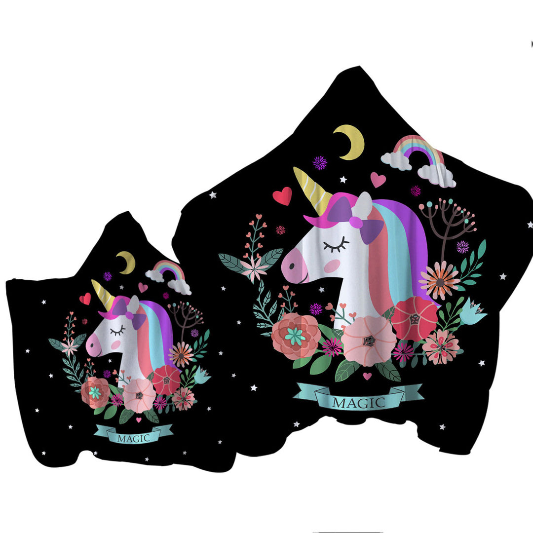 Magic Unicorn Hooded Beach Towel