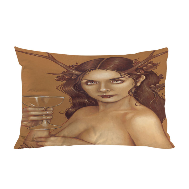 Magical Chalice Antlers and Oak Leaves Woman Pillow Cases