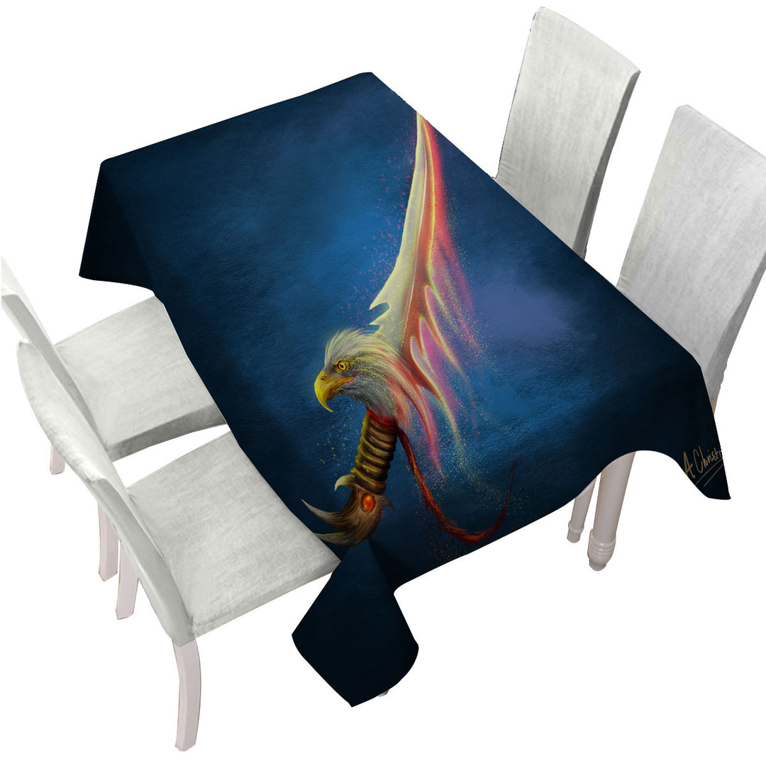 Magical Fantasy Eagle Sword Table Cover