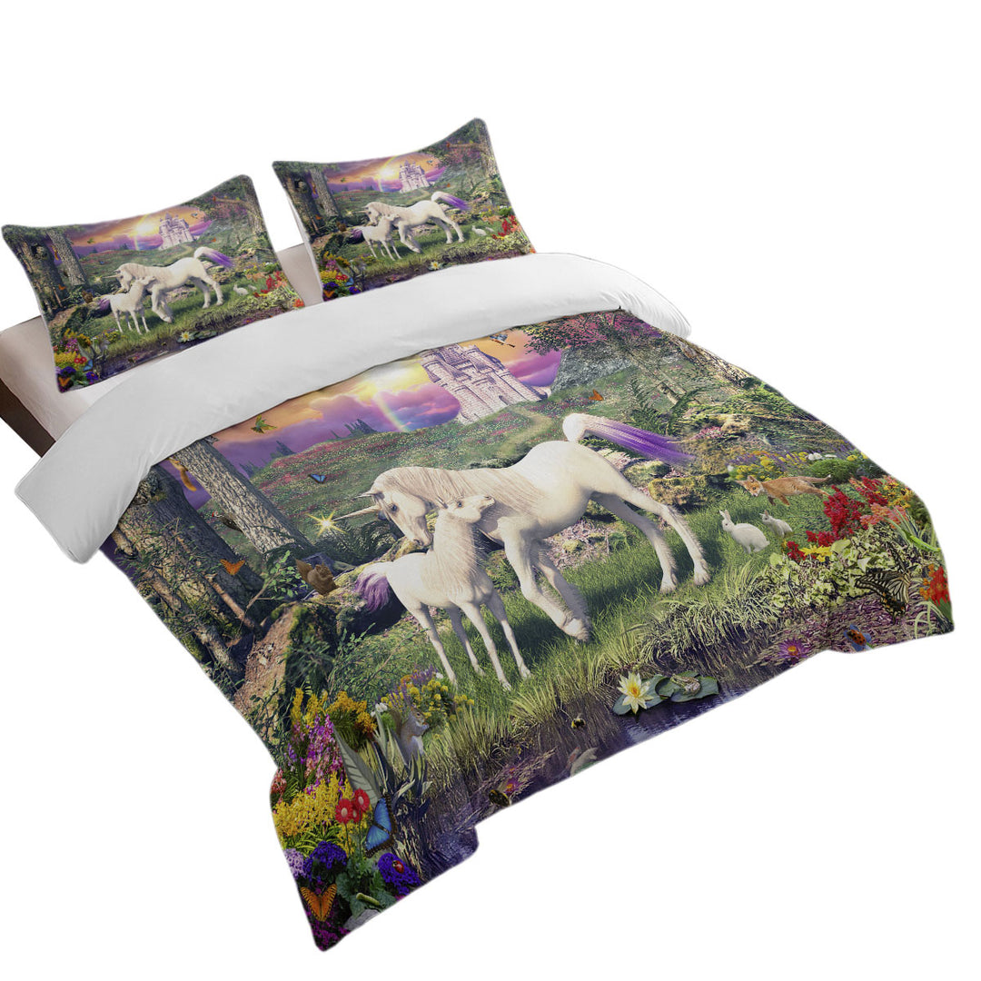 Magical Forest the Sanctuary of the Unicorns Oversized King Duvet Cover