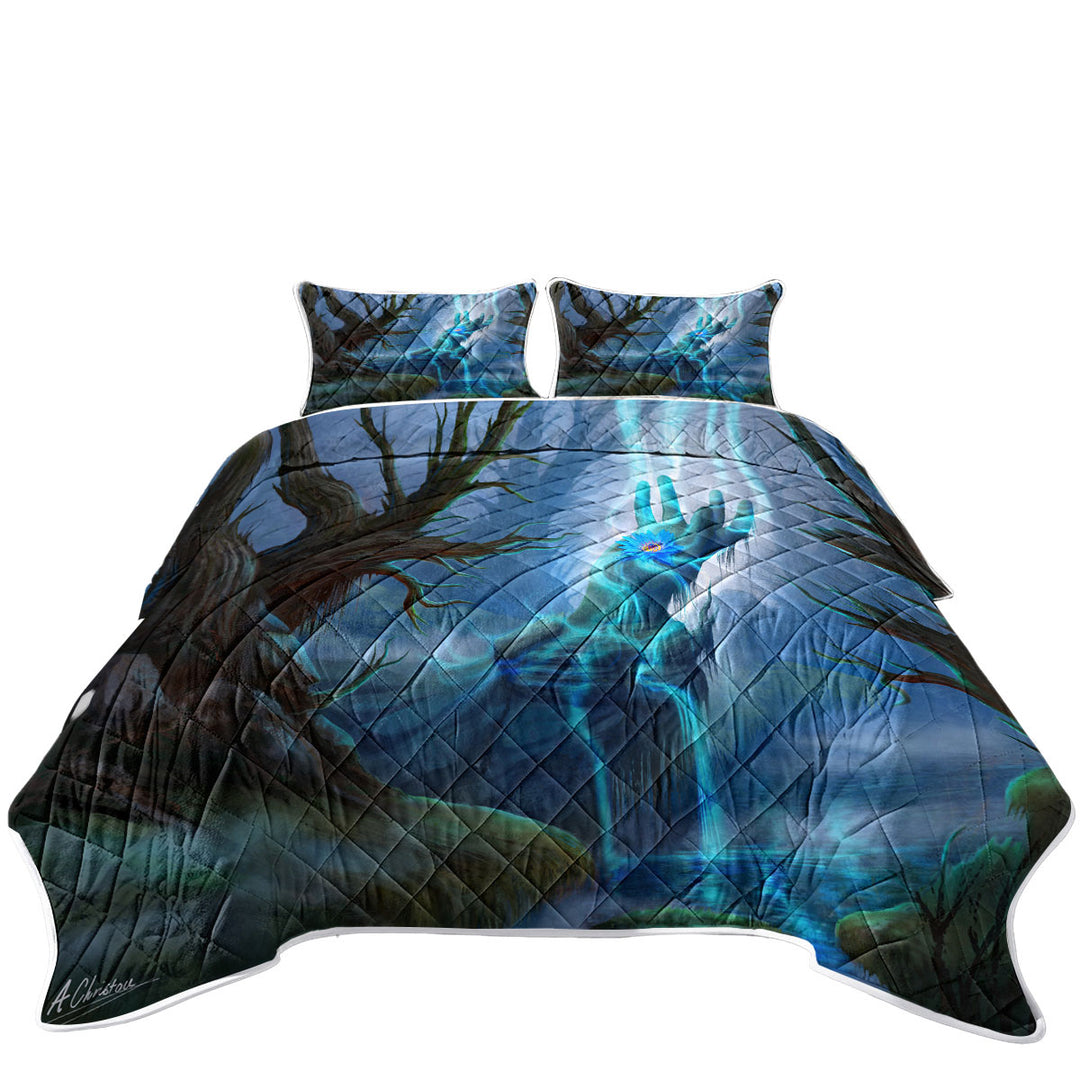 Magical Swamp Fantasy Art California King Quilt Sets