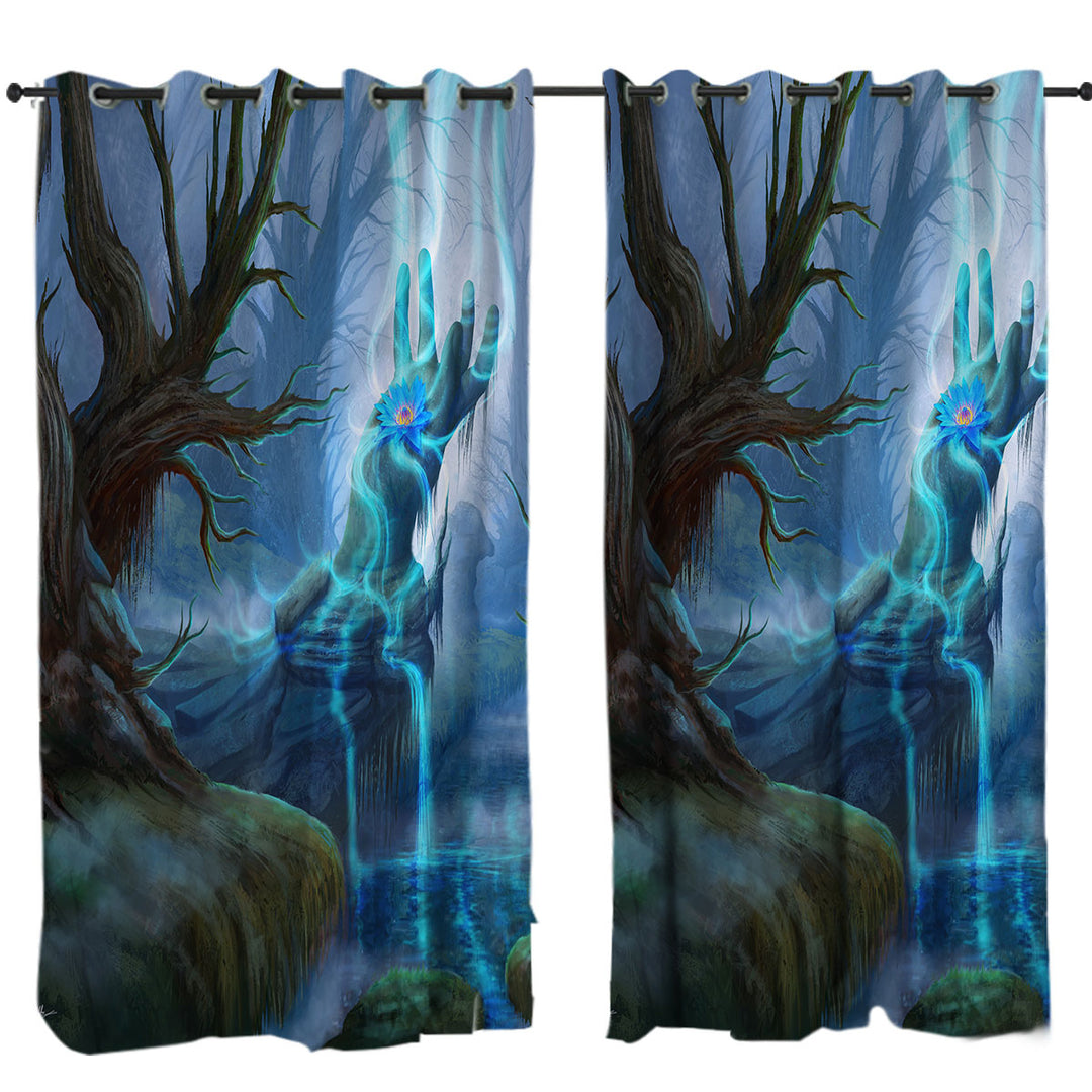 Magical Swamp Fantasy Art Curtains