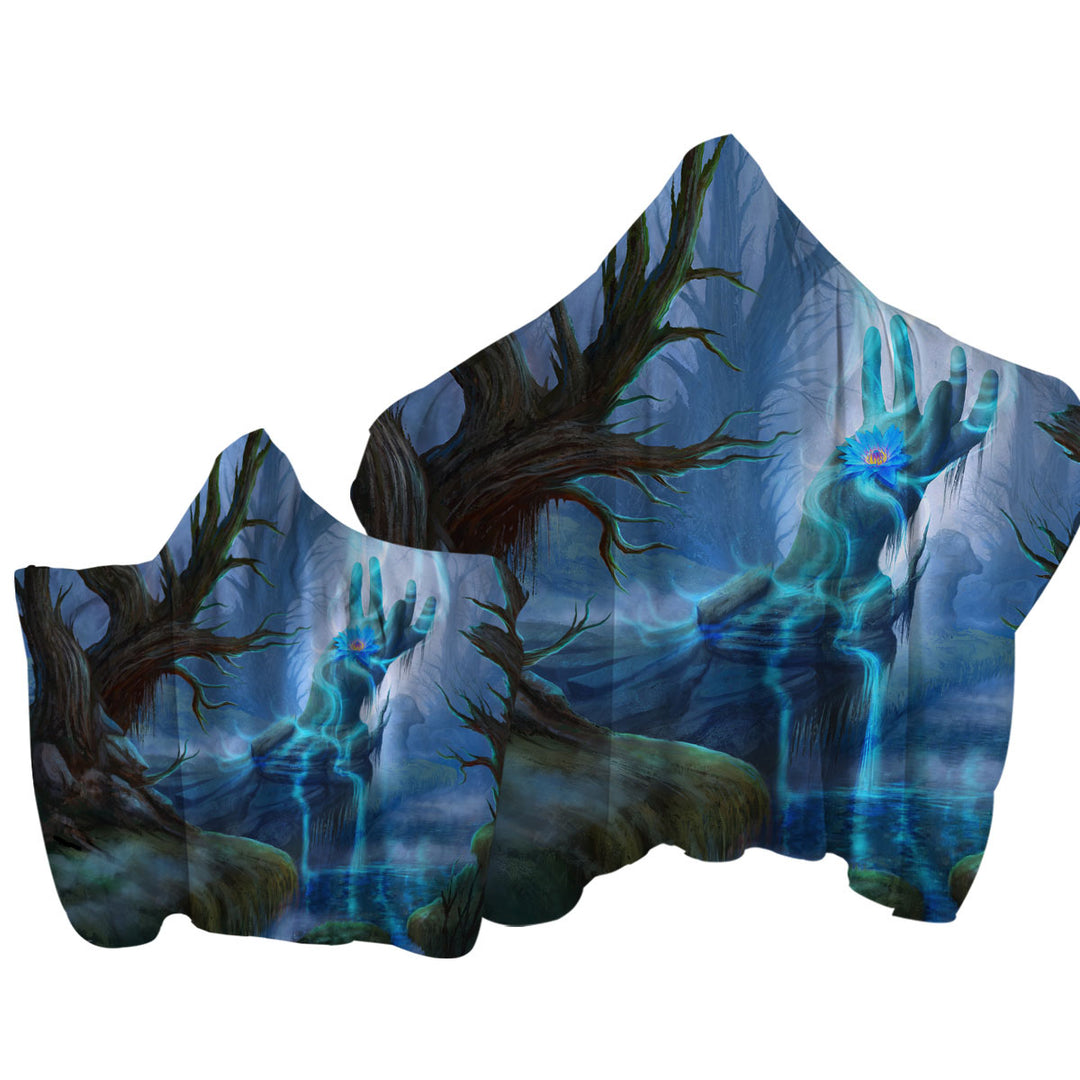 Magical Swamp Fantasy Art Hooded Beach Towel