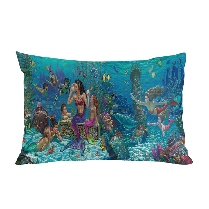 Magical Underwater Art the Mermaids World Pillow Cases