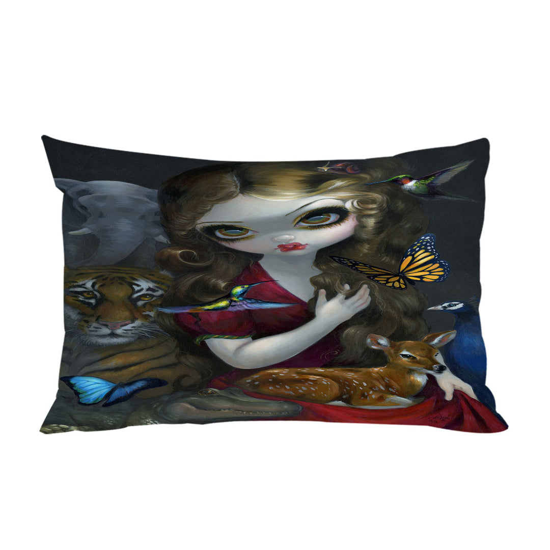 Maiden Fauna the Goddess of Animals Pillow Case Covers