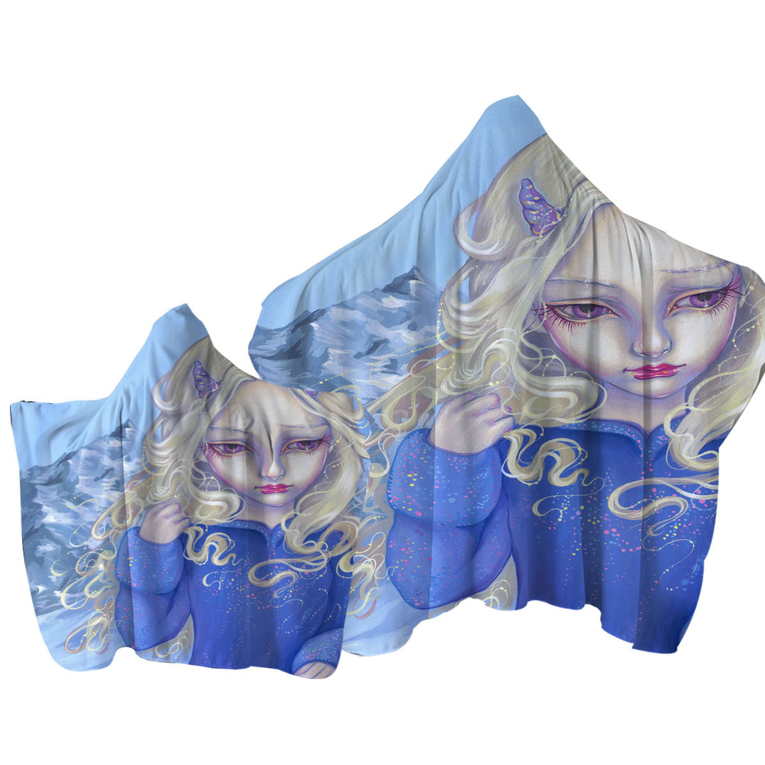 Maiden Fiona Unicorn Horns Ice Girl Towel with Hood