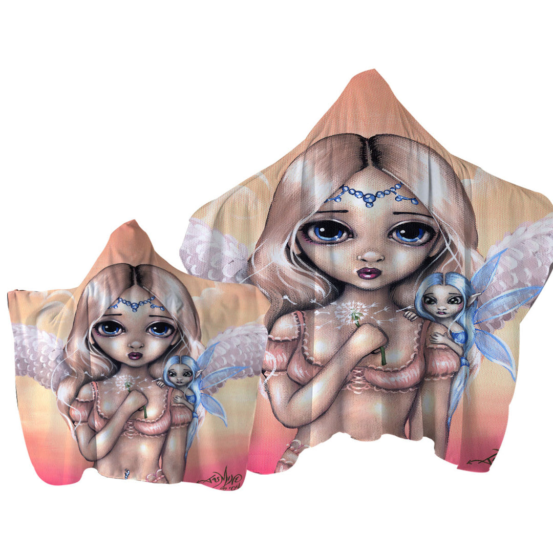 Making a Wish Angelic Fairy and her Pixie Friend Towel with Hood