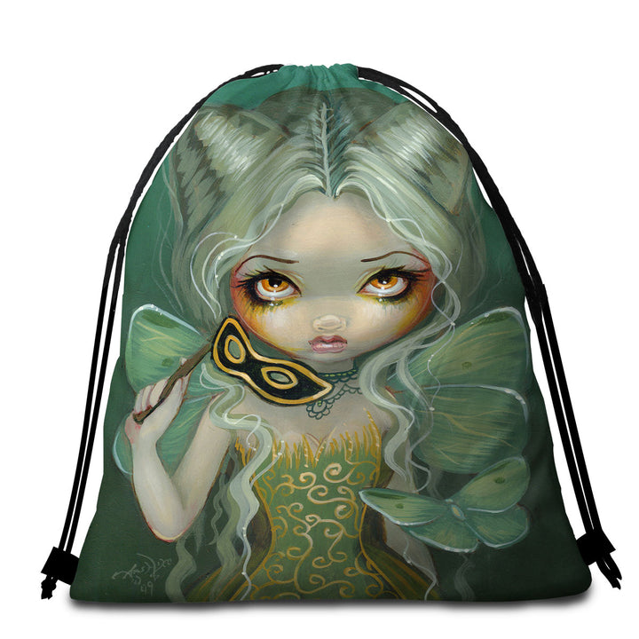 Masquerade of Moths Beautiful Fairy Maiden Beach Towels of Sale