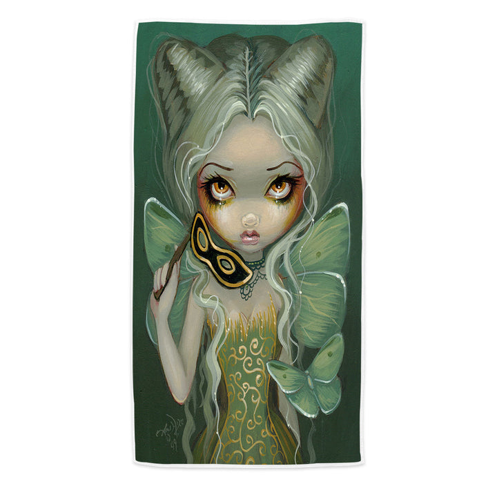 Masquerade of Moths Beautiful Fairy Maiden Microfiber Beach Towel