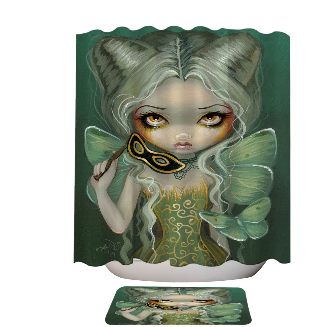 Masquerade of Moths Beautiful Fairy Maiden Shower Curtain