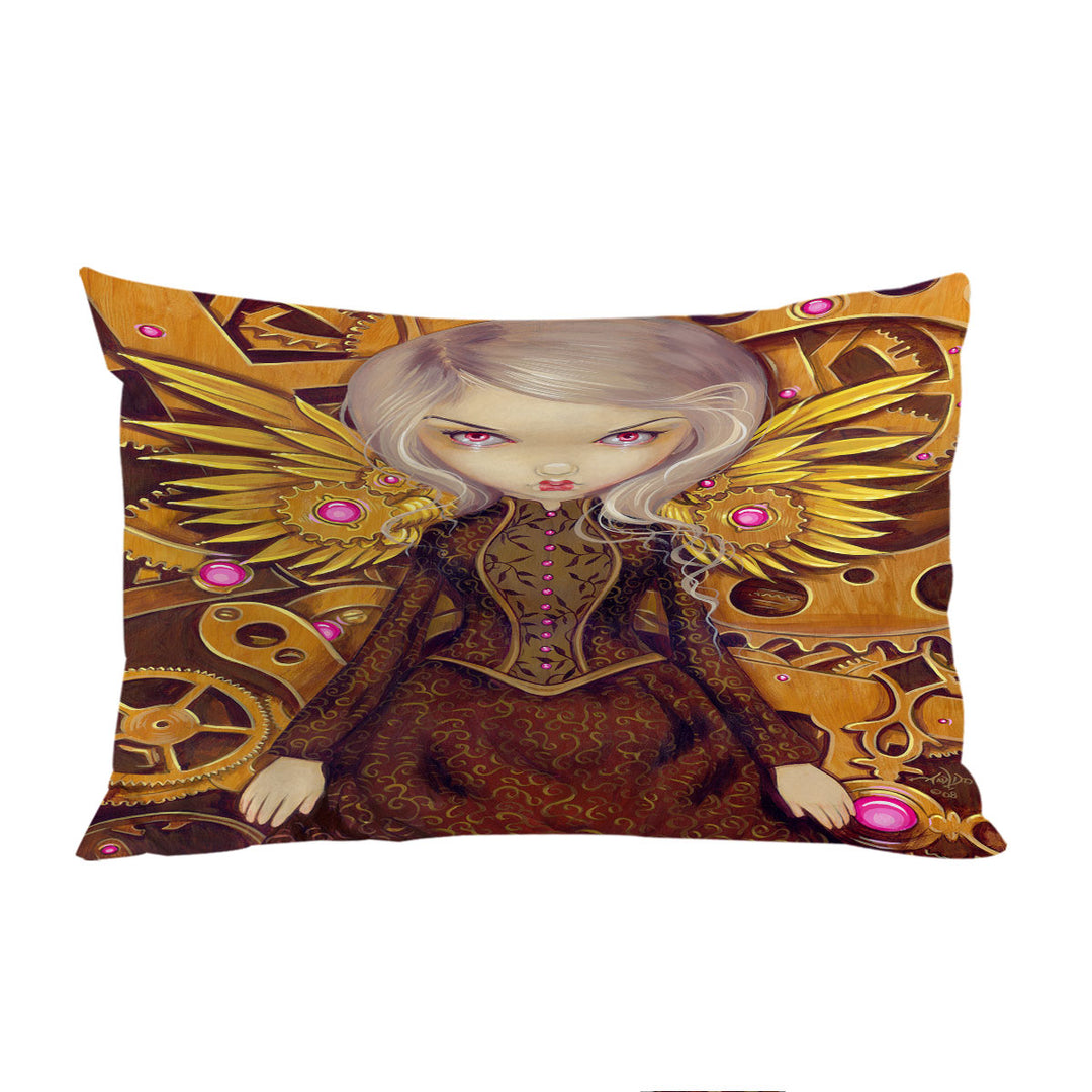 Mechanical Angel Steampunk Beautiful Clockwork Girl throw pillow case covers