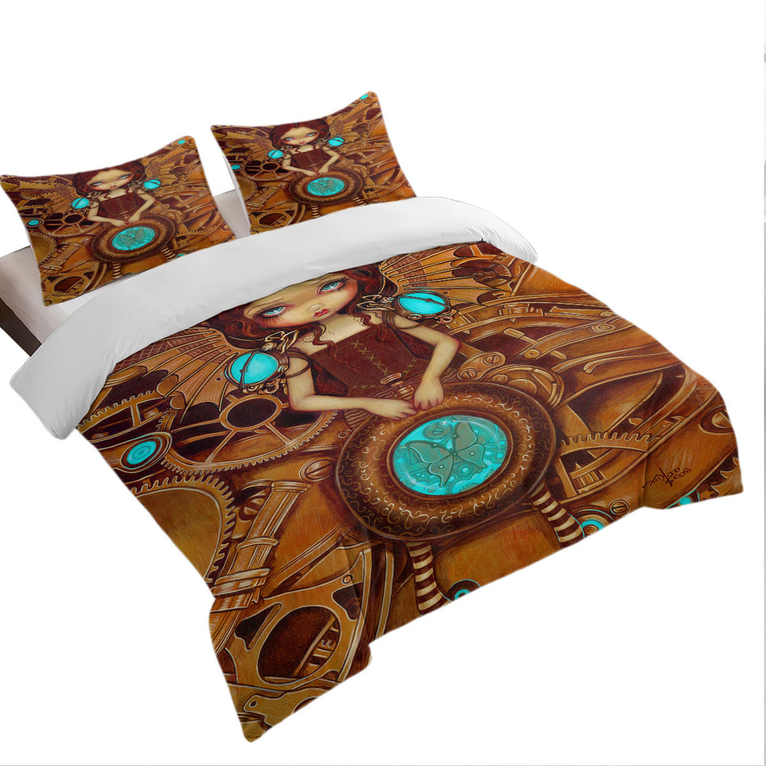 Mechanical Angel Steampunk Big Eyed Girl Daybed Covers Sets