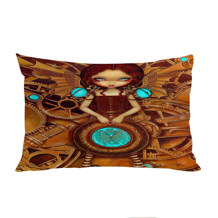 Mechanical Angel Steampunk Big Eyed Girl Pillow Cases