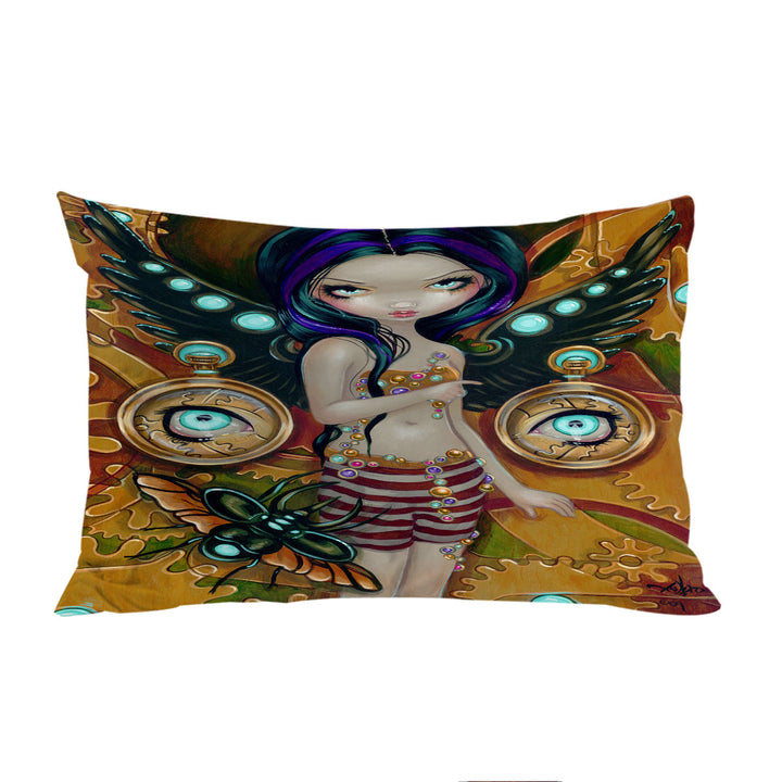 Mechanical Angel Steampunk Glowing Eyes Girl King Pillow Cases