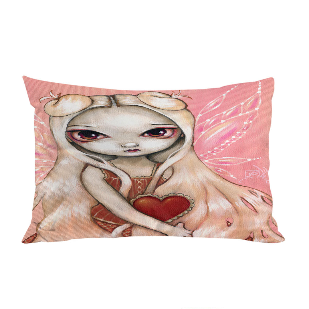 Melancholy Valentine Sad Pink Winged Fairy Bed Covers