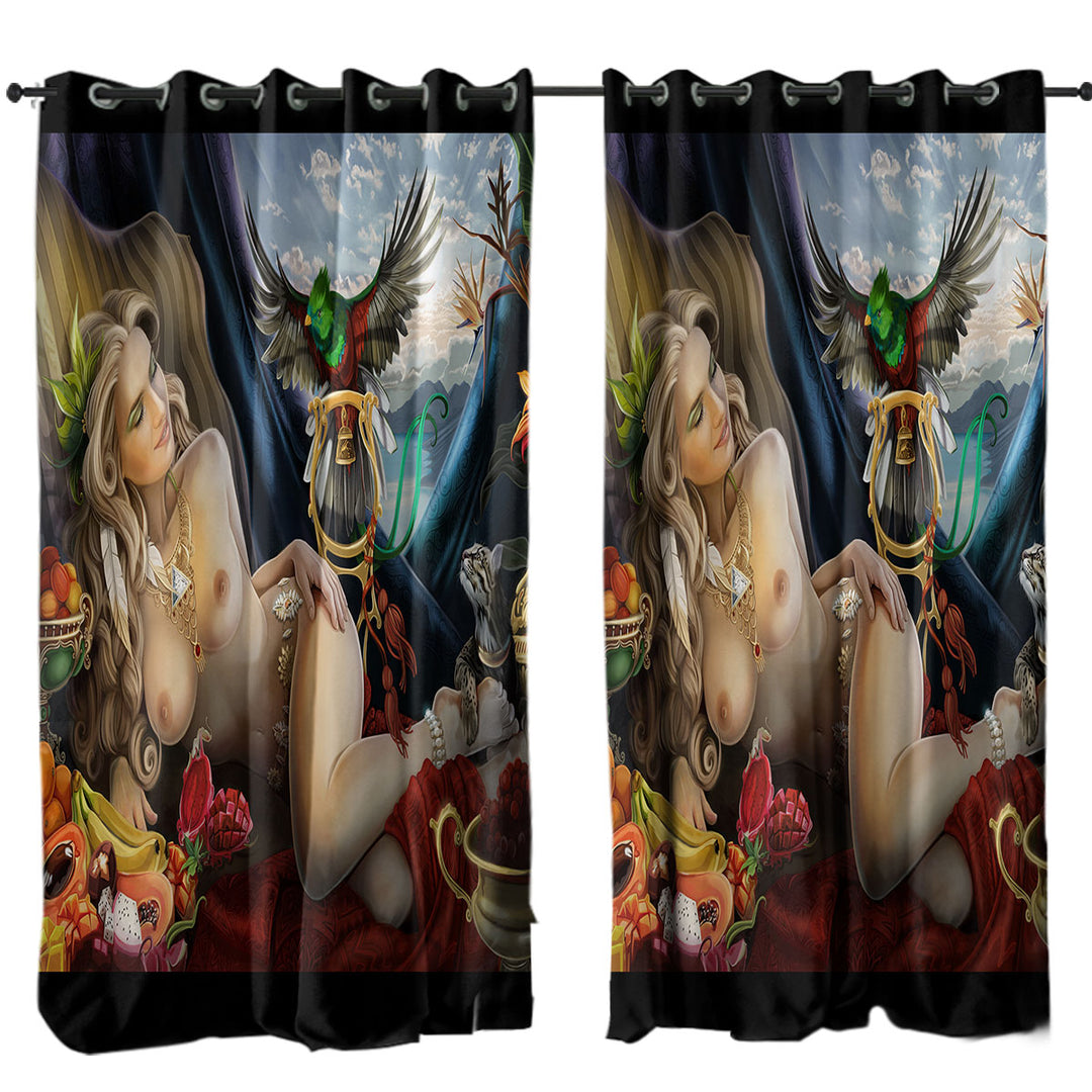 Mens Art Tropical Sexy Princess Curtain