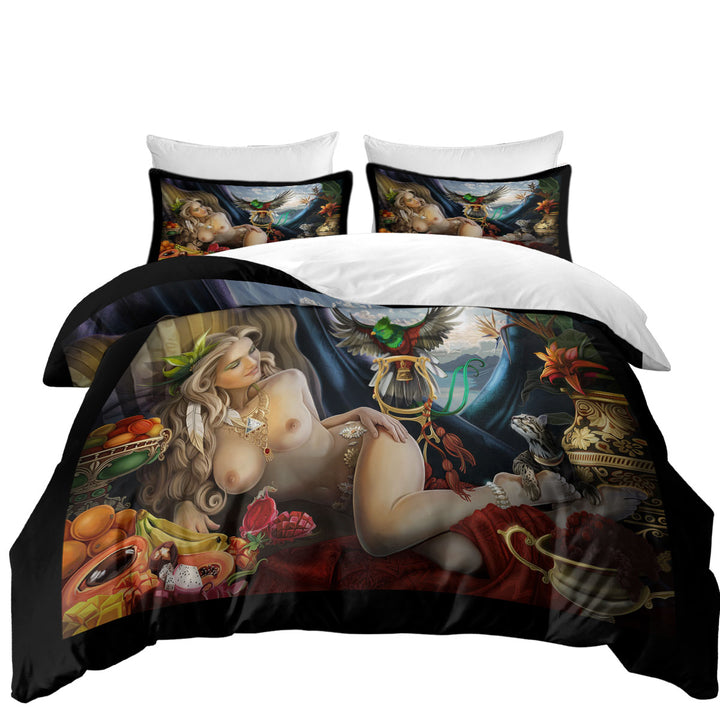 Mens Art Tropical Sexy Princess Quilt Cover