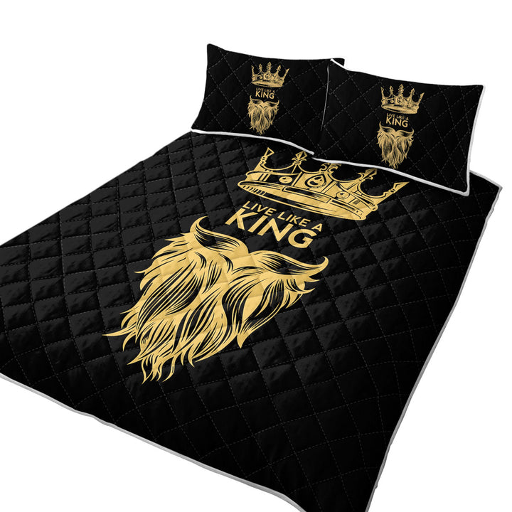 Mens Design Live Like a King King Size Quilt