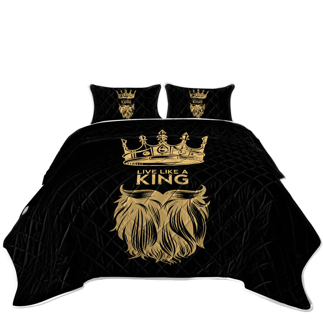 Mens Design Live Like a King Quilts for sale