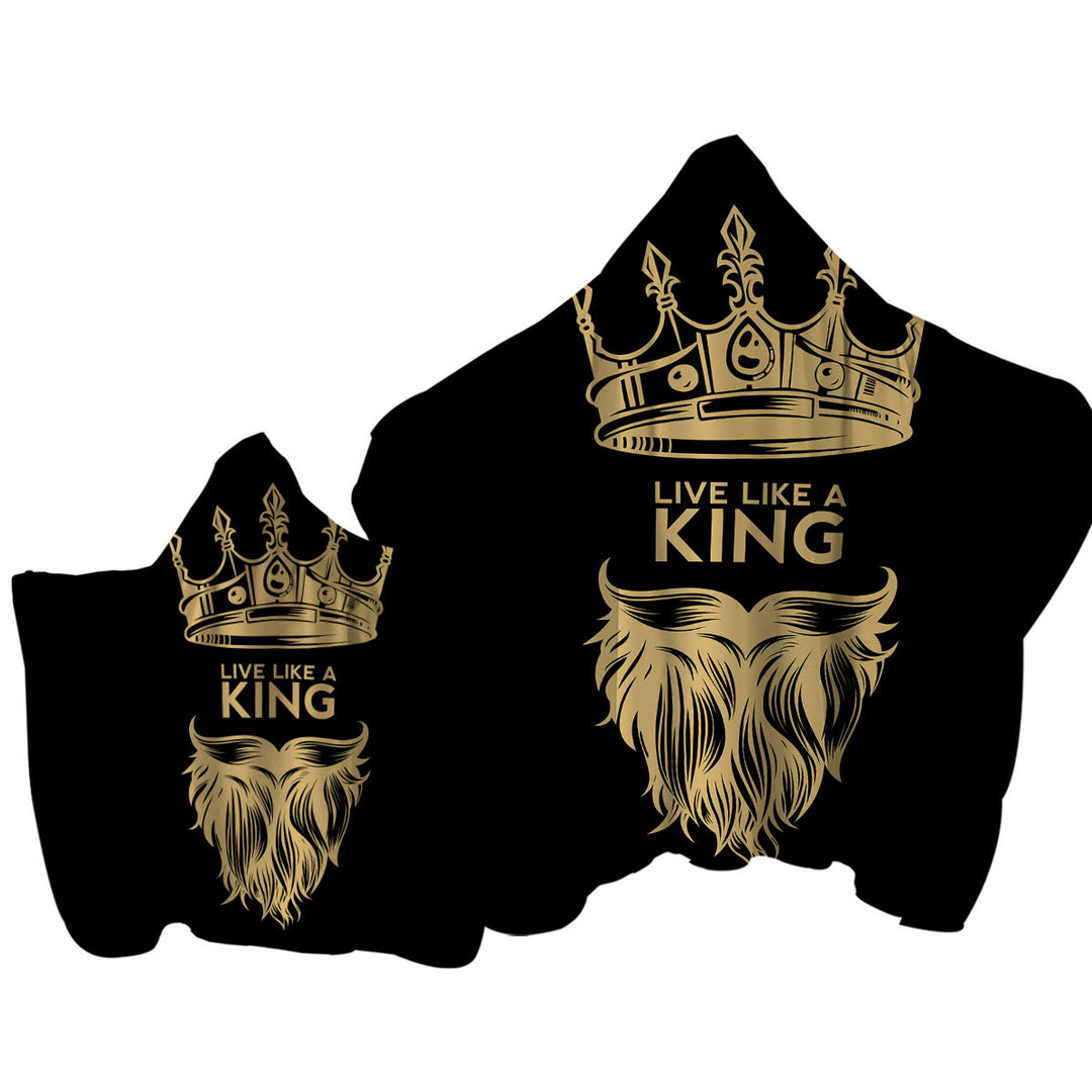 Mens Design Live Like a King Towel Hoodie