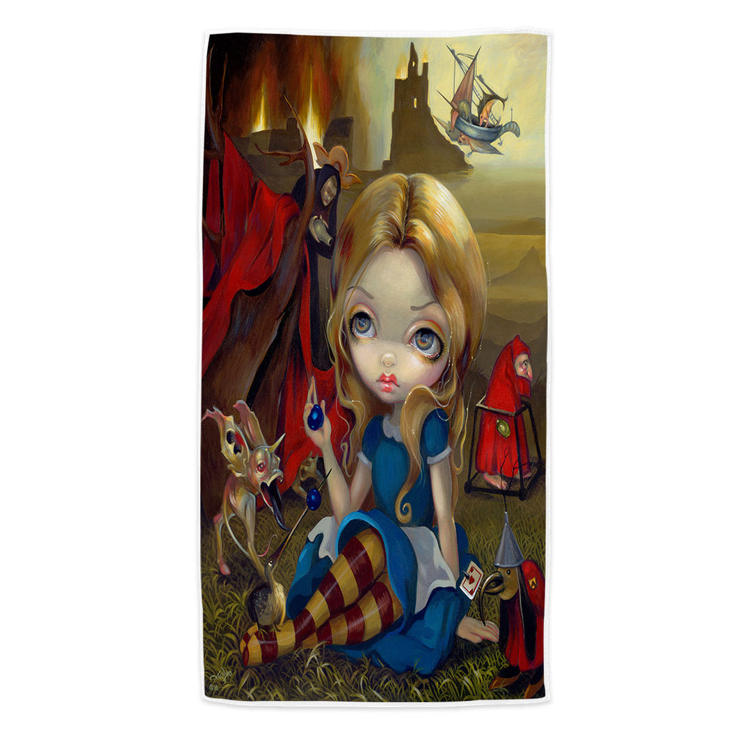 Microfiber Beach Towel of Alice and the Bosch Monsters