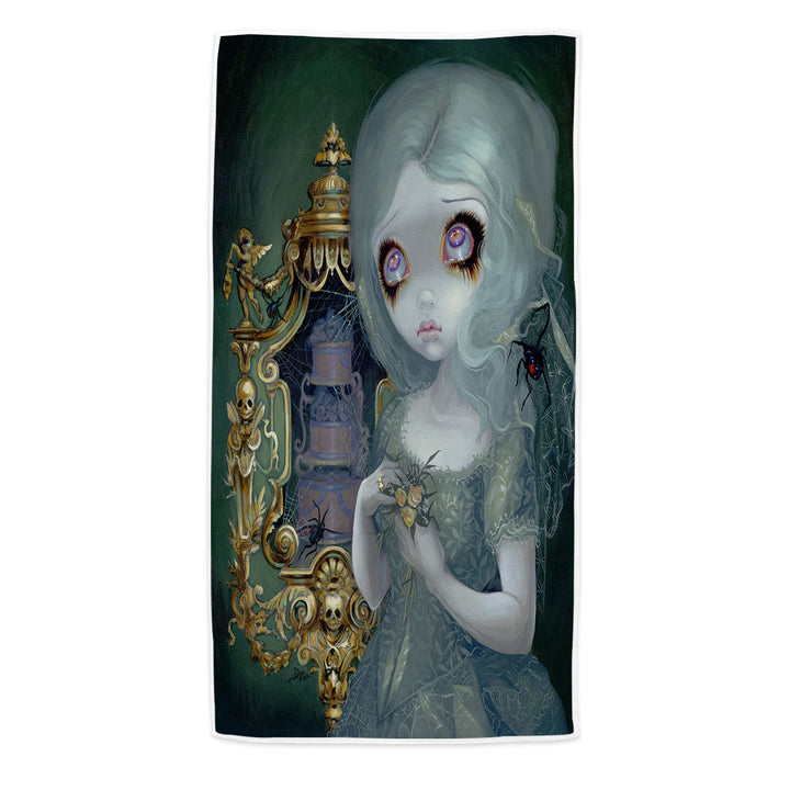 Microfibre Beach Towels with Dark Art Miss Havisham Ghostly Pale Beautiful Gir