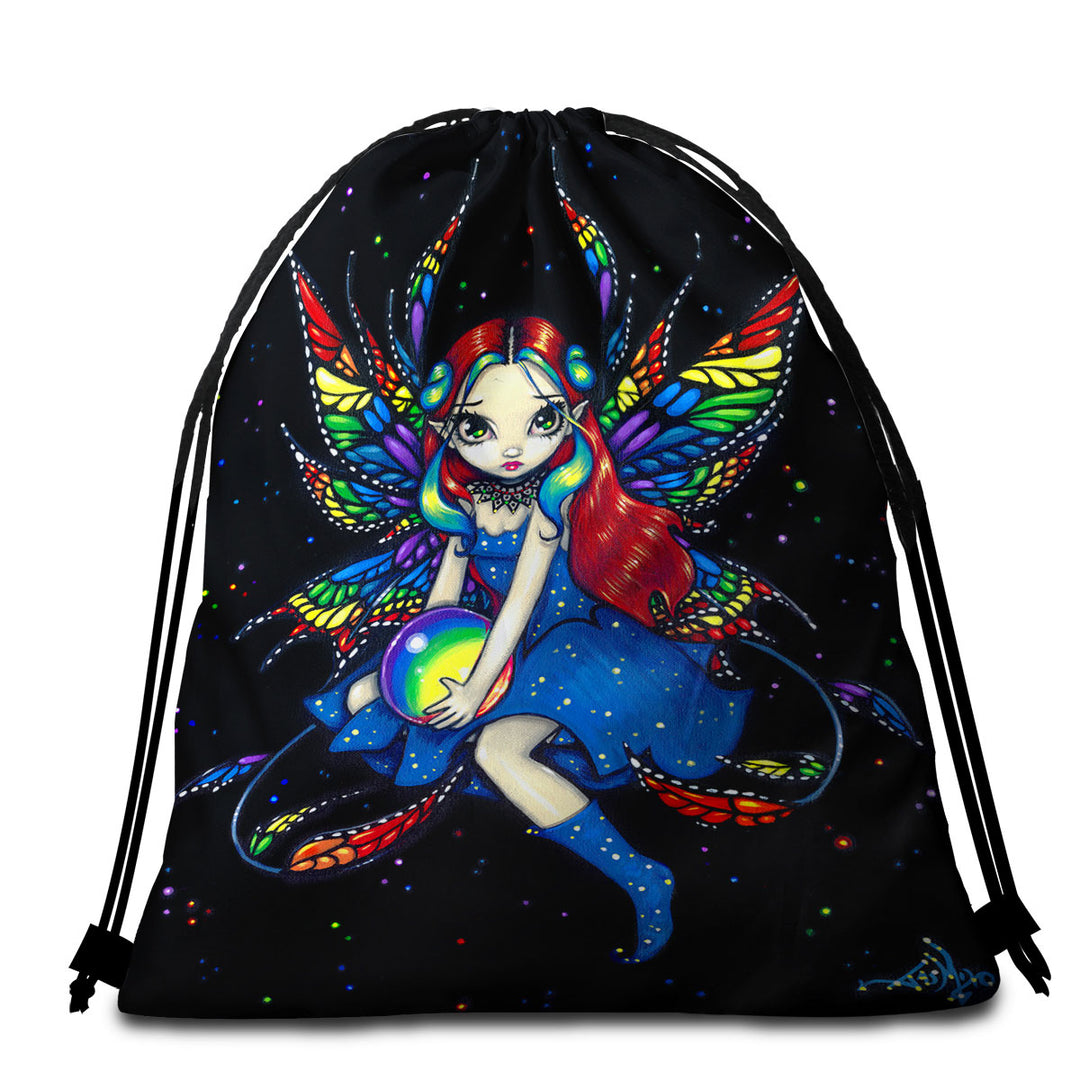 Midnight Rainbow Colorful Night Sky Fairy Beach Towel Pack