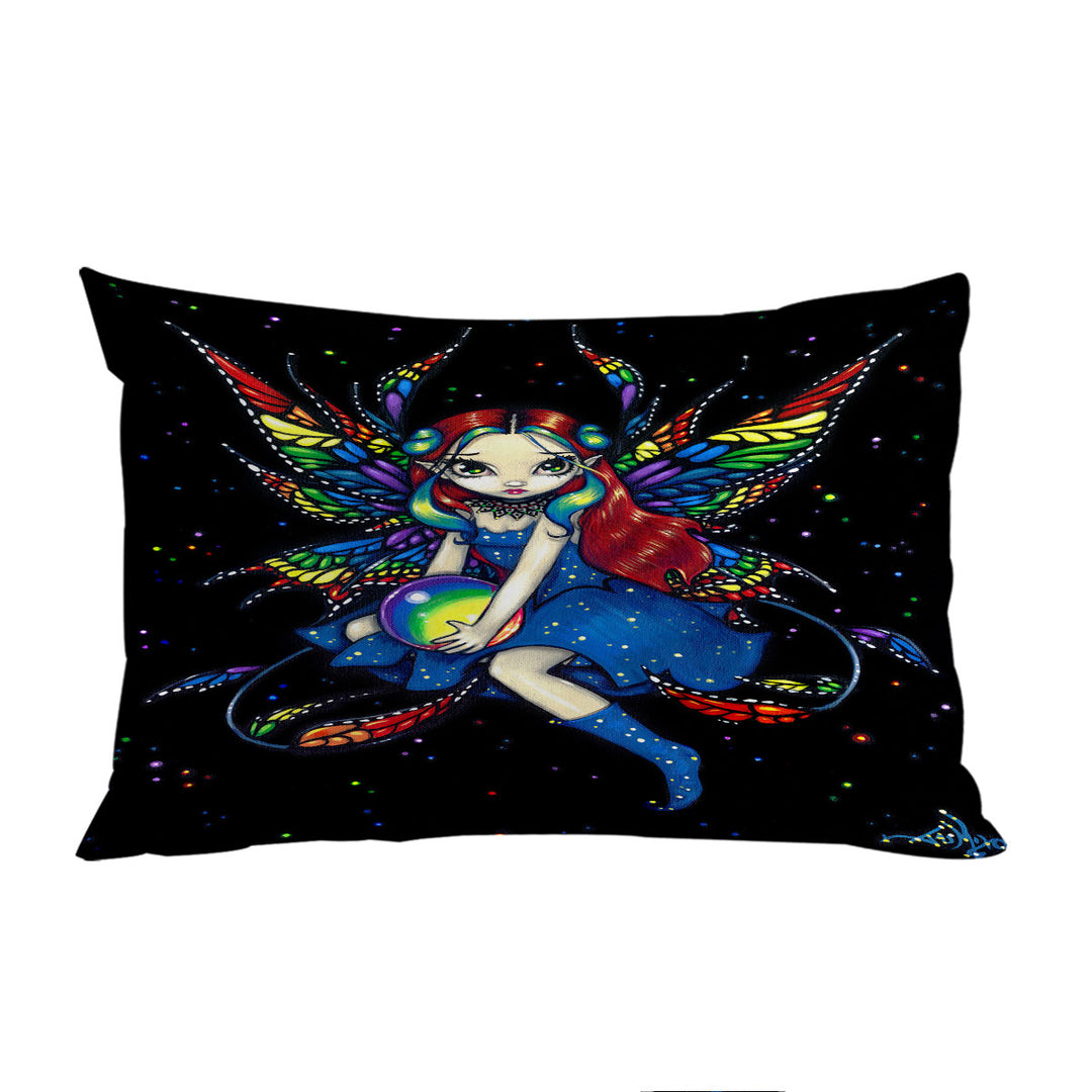 Midnight Rainbow Colorful Night Sky Fairy Pillow Cases