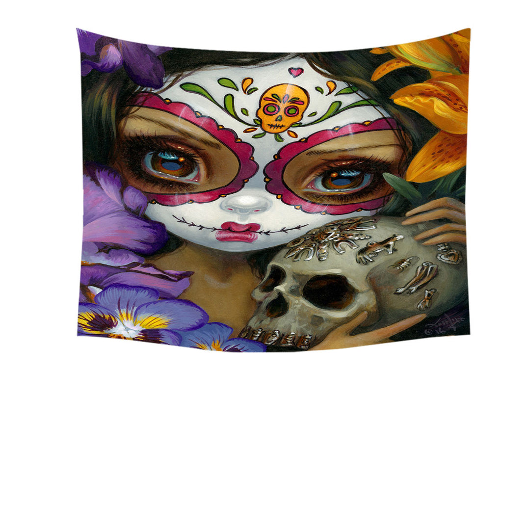 Milagros La Calavera Day of the Dead Wall Decor Tapestry