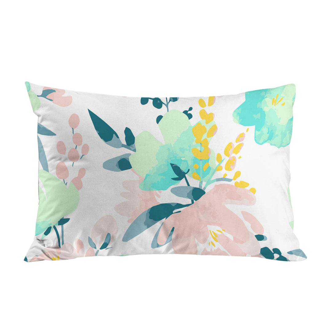 Modest Drawing Soft Colored Flowers Pillow Case Covers