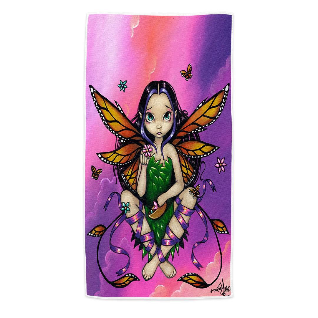 Monarch Butterfly Fairy at Sunset Swims Towel