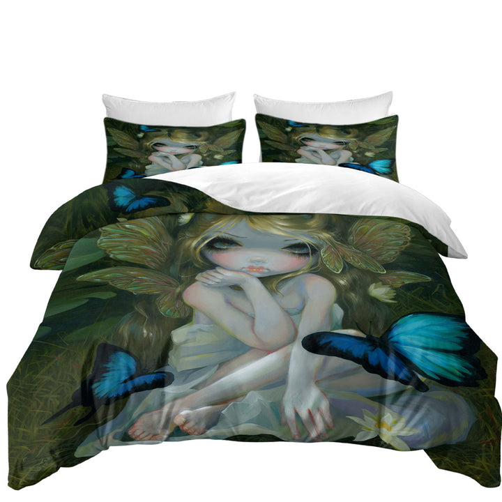 Morpho Butterflies and Lily the Forest Fairy Duvet Covers