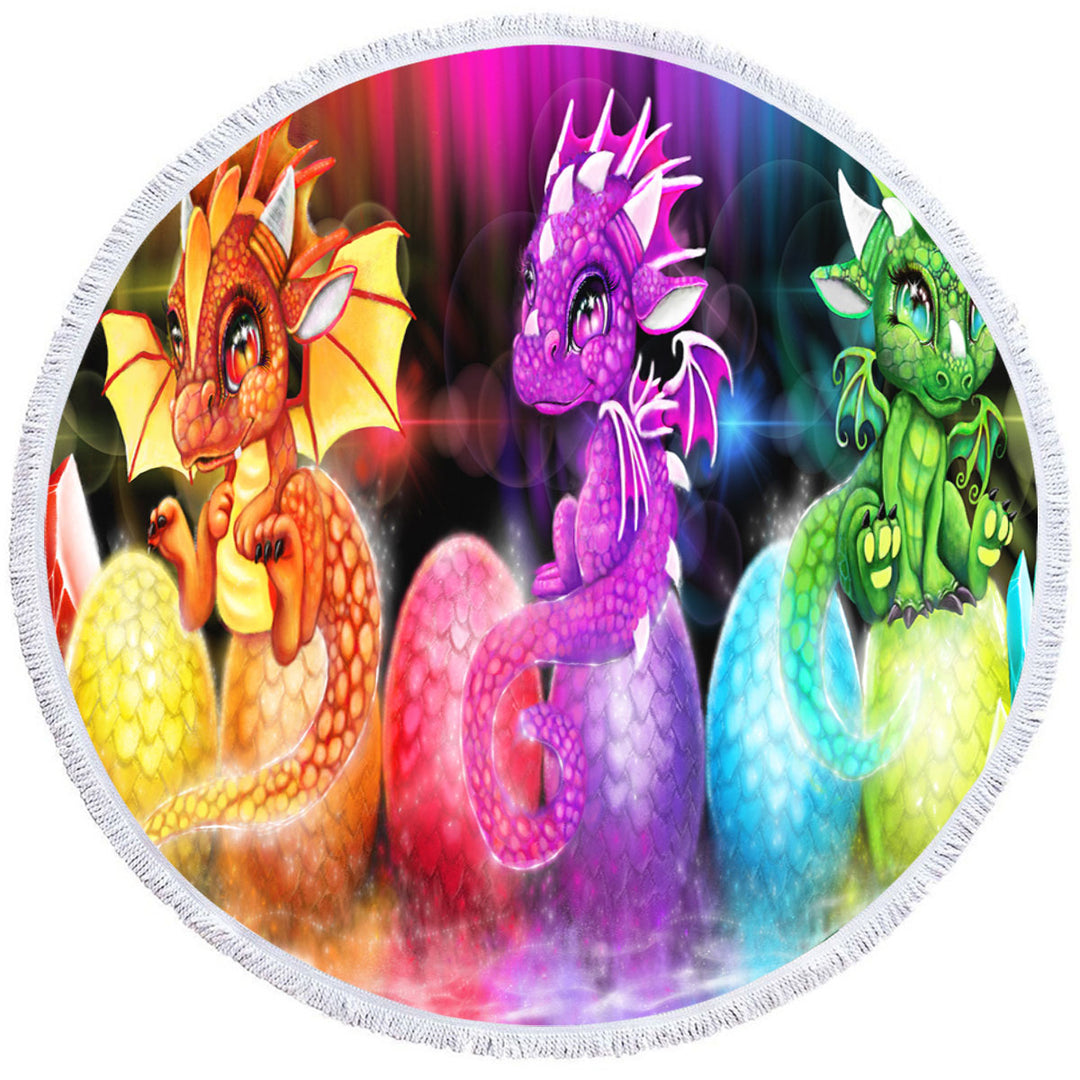 Multi Color Circle Towels Spectrum Lil Dragons