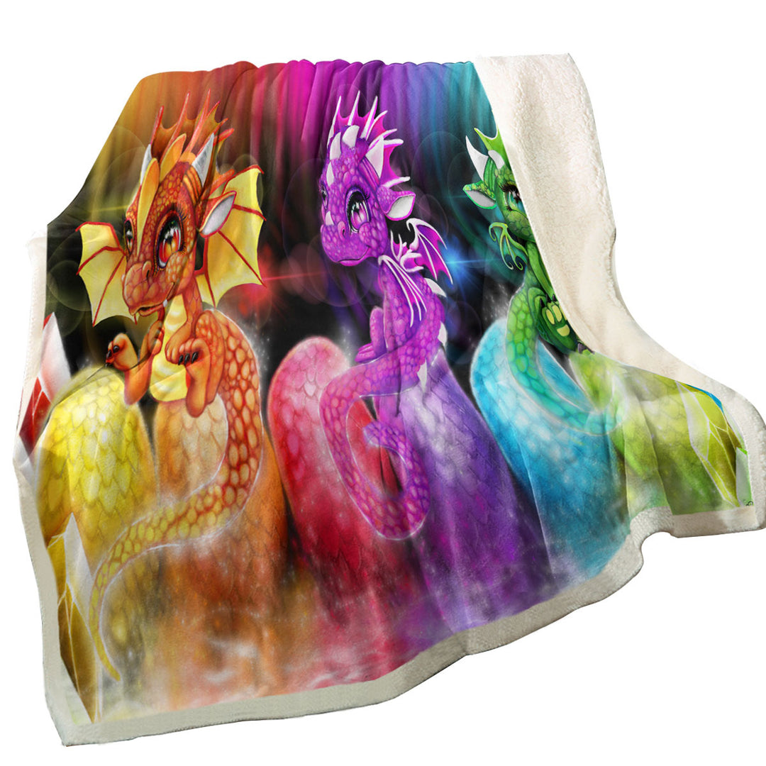 Multi Color Couch Throws Spectrum Lil Dragons