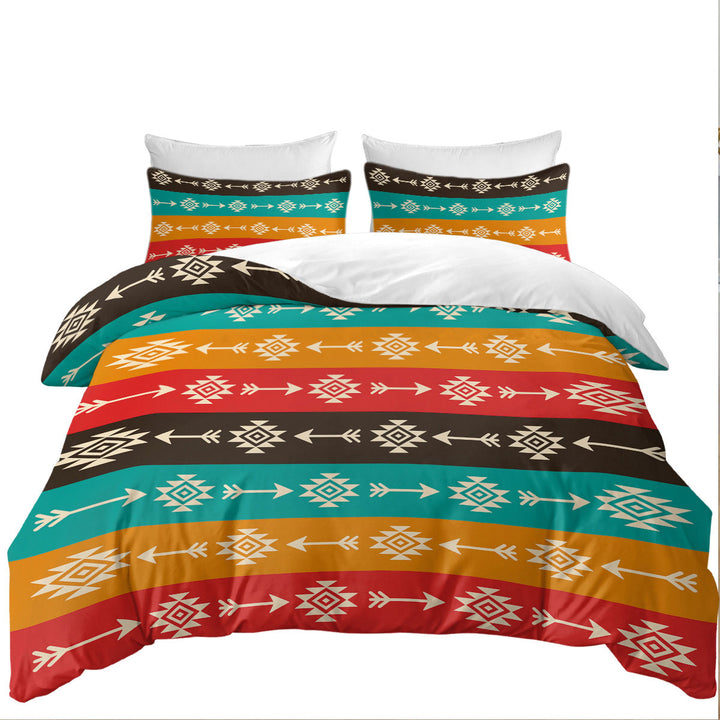 Multi Colored Aztec Pattern Duvet Cover