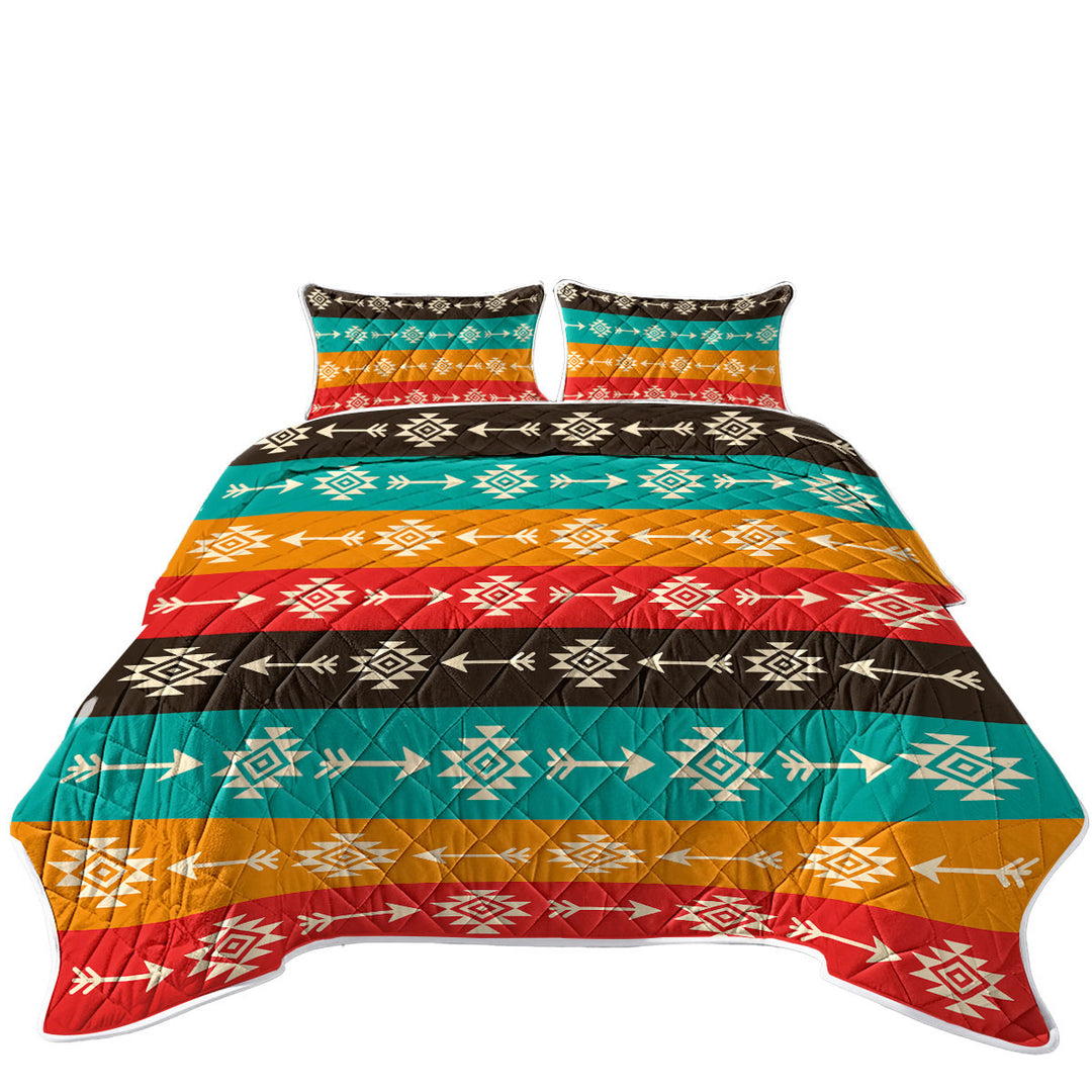 Multi Colored Aztec Pattern Quilts