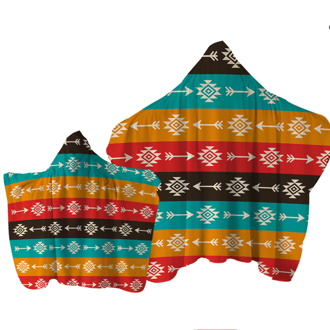 Multi Colored Aztec Pattern Towel Hoodie