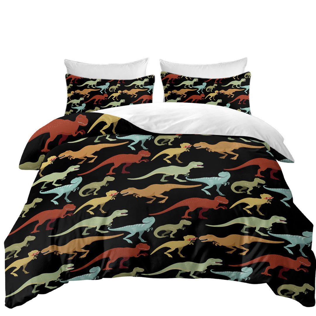 Multi Colored Dinosaurs T rex Coverlet