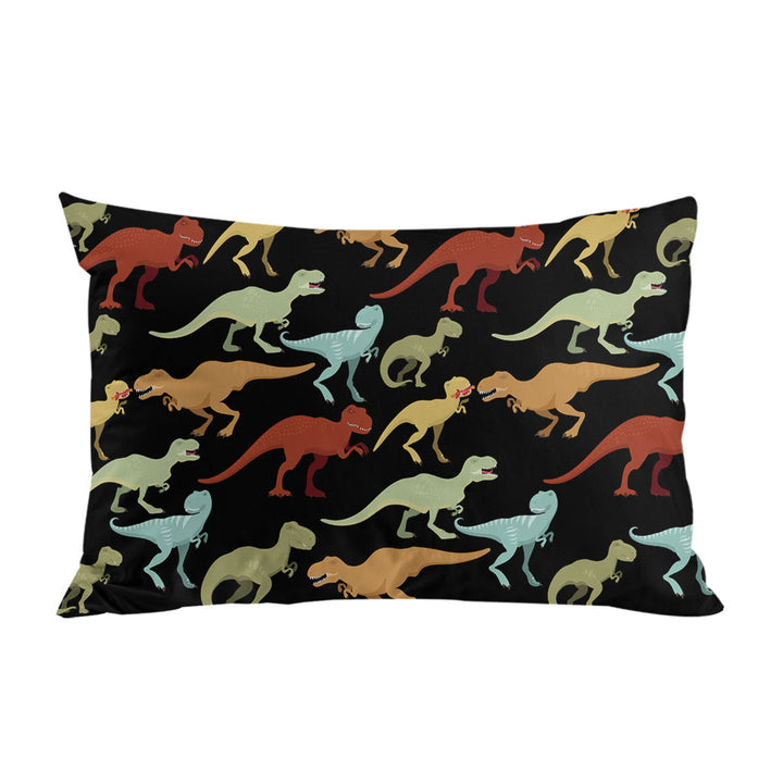 Multi Colored Dinosaurs T rex Pillow Cases