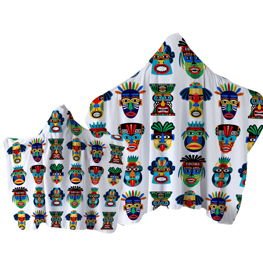 Multi Colored Native Characteristic Masks Towel Hoodie