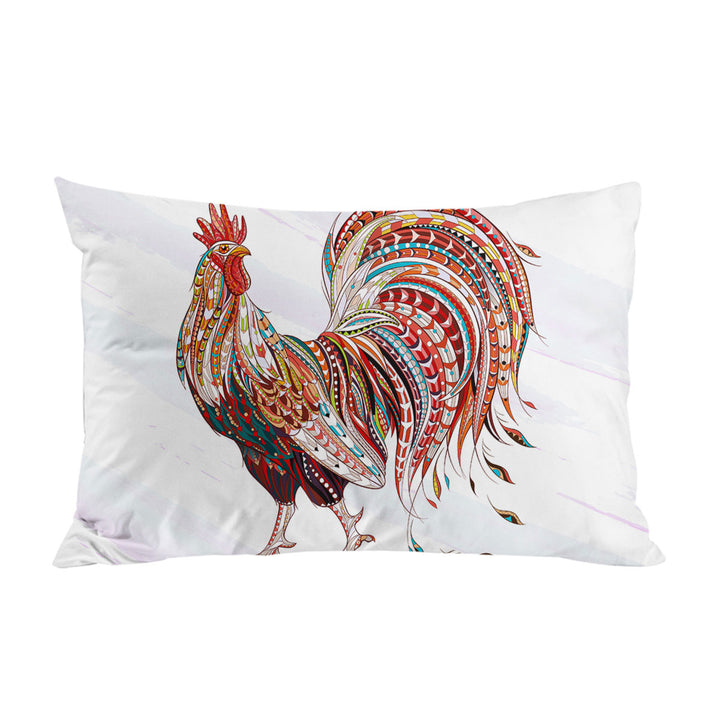 Multi Colored Rooster Pillowcase