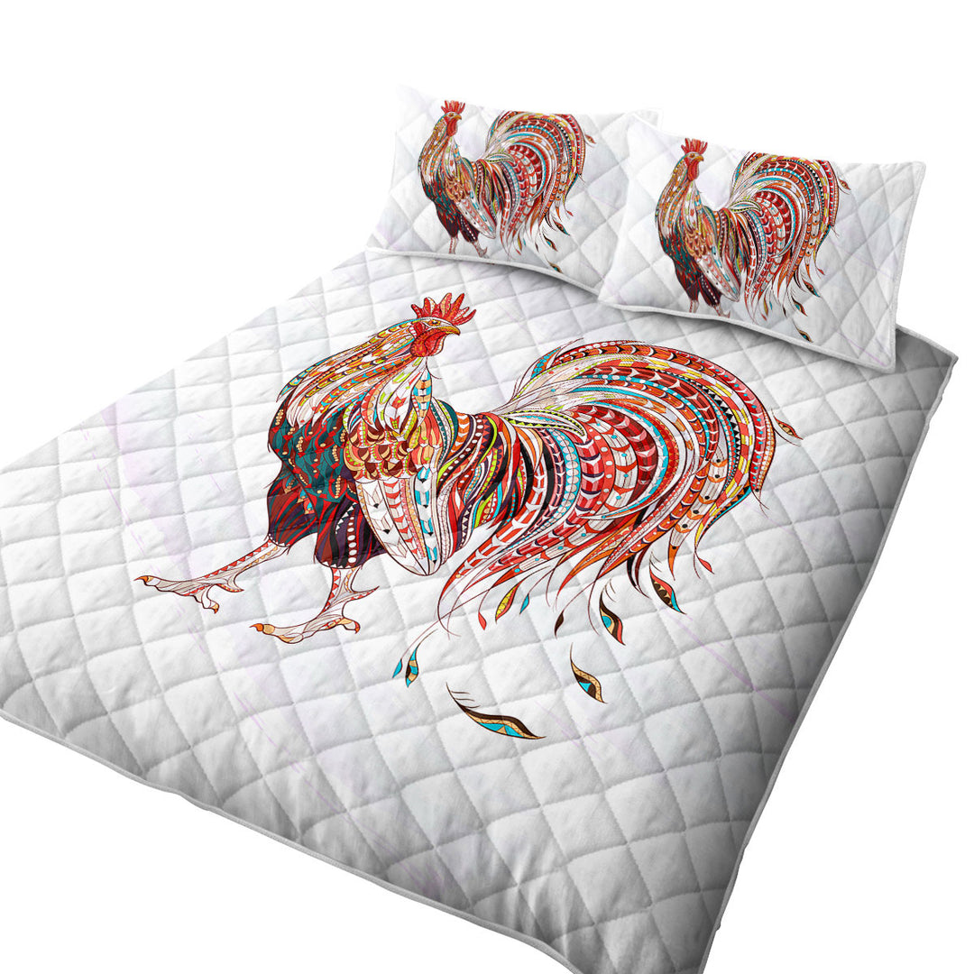 Multi Colored Rooster Quilts