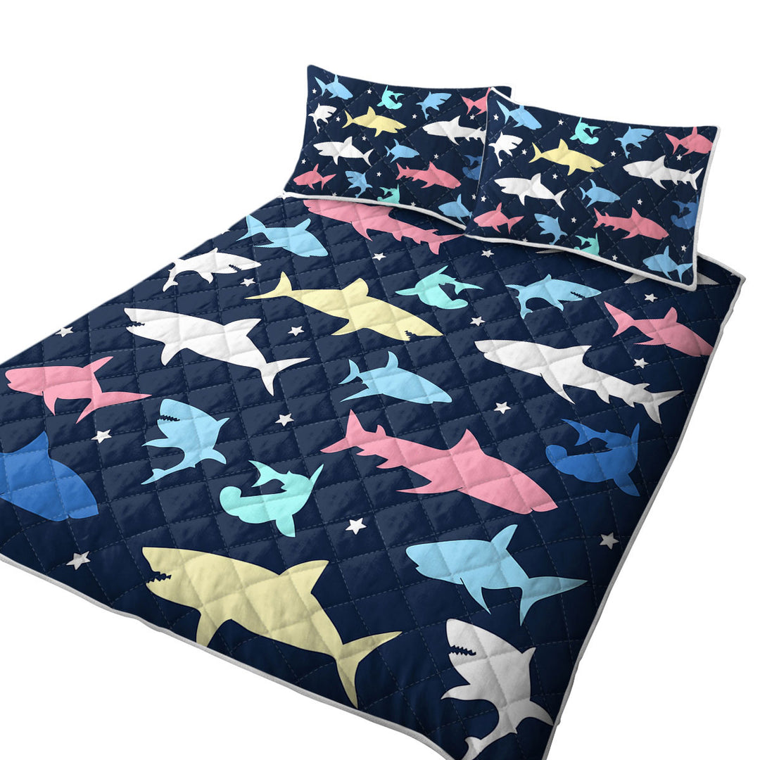 Multi Colored Sharks Quilts for sale