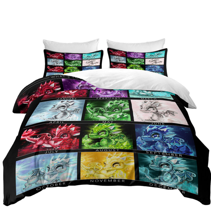 Multi Colored The Birthstones Lil Dragons Good Duvet Covers