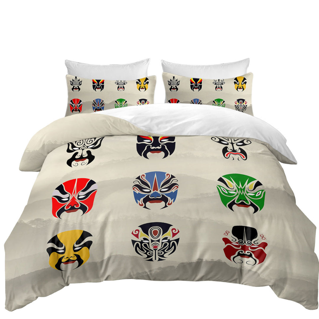 Multi Colored Warrior Masks Bed Covers