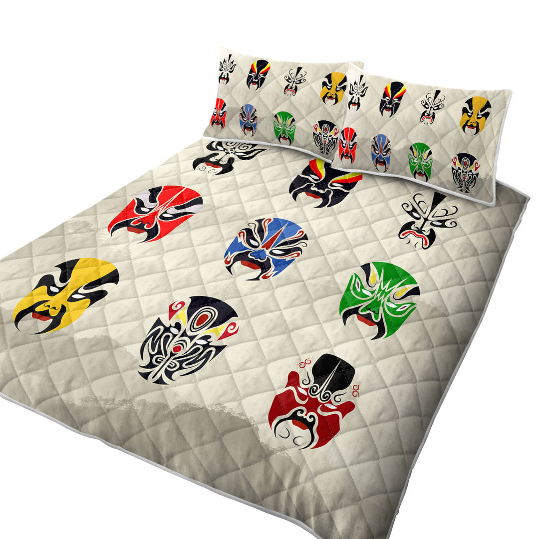 Multi Colored Warrior Masks Coverlets